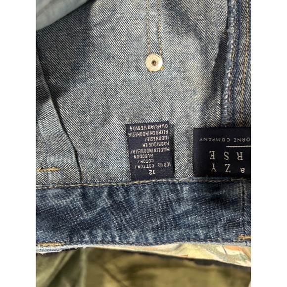 Crazy Horse Liz Claiborne Vintage Blue 13Denim Wide Leg Culottes Cropped Pant12 - Picture 7 of 7